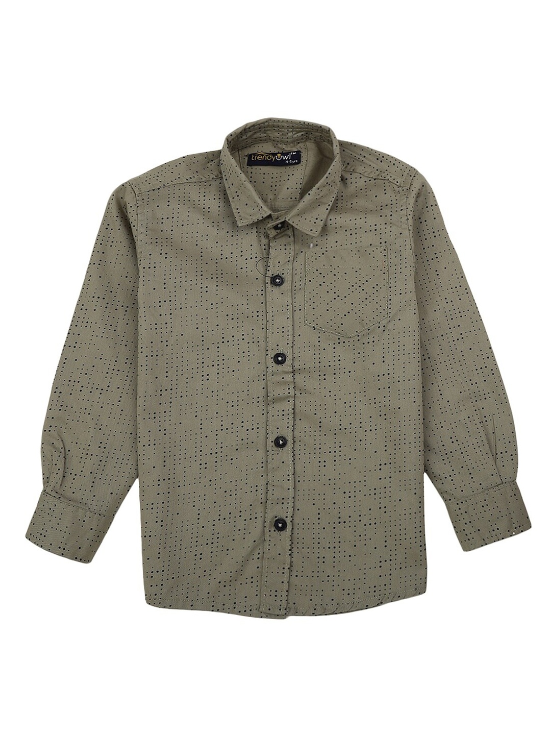 

V-Mart Unisex Kids Green Classic Printed Casual Shirt