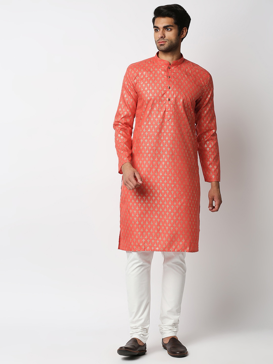 

MEWAR Men Pink Ethnic Motifs Printed Kurta