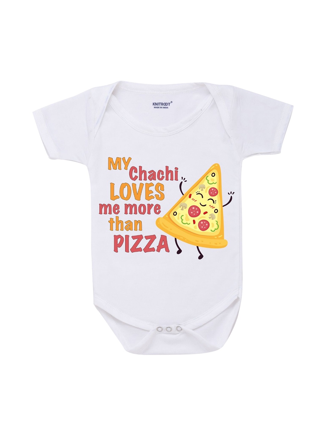 

KNITROOT Unisex Kids White Printed Bodysuit