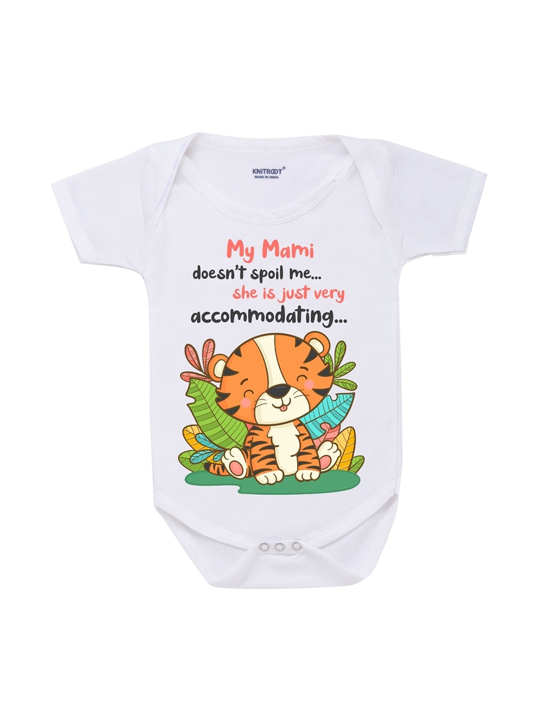 

KNITROOT Kids White Graphic Printed Pure Cotton Bodysuits