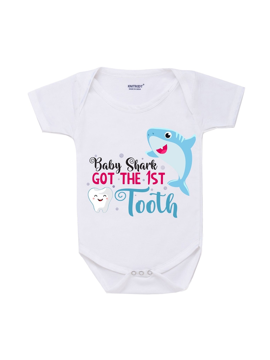 

KNITROOT Kids White Graphic Printed Pure Cotton Bodysuits