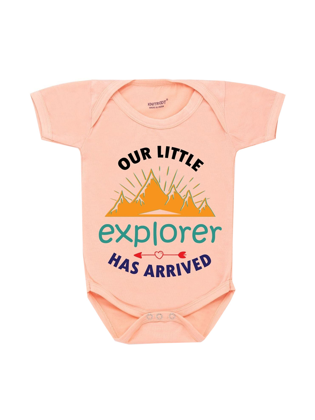 

KNITROOT Infants Peach Printed Cotton Bodysuit