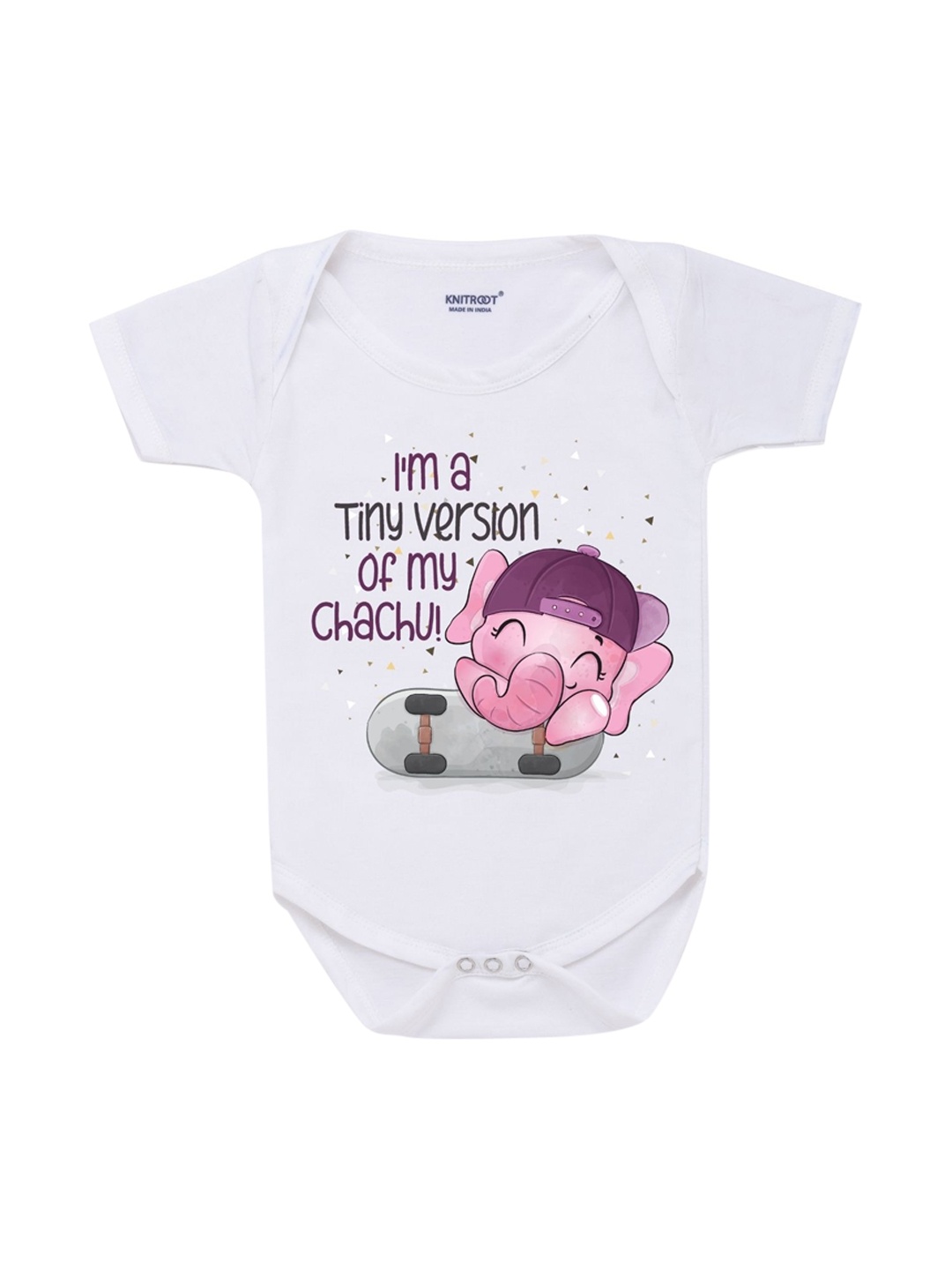 

KNITROOT Kids White Graphic Printed Pure Cotton Bodysuits