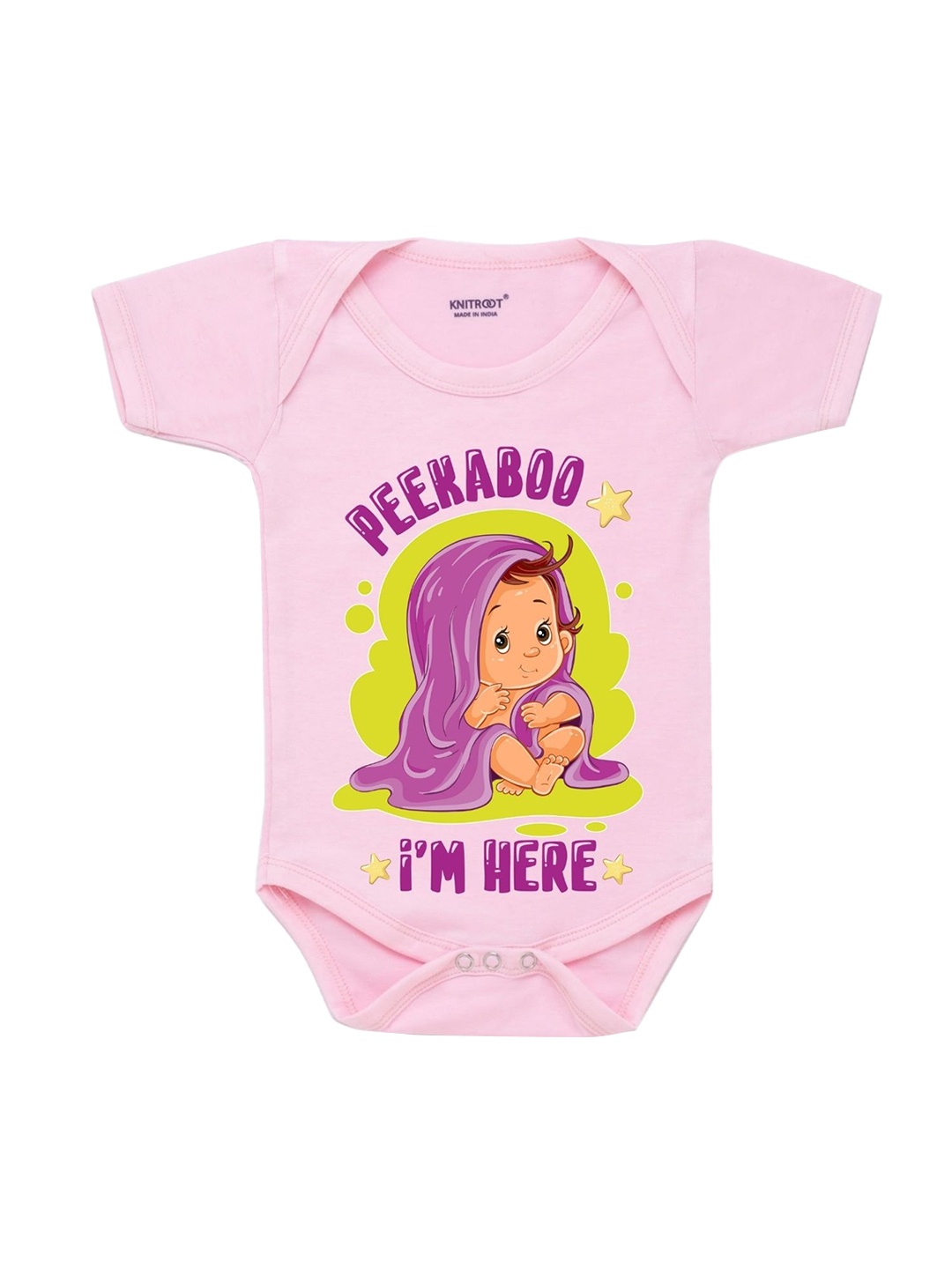 

KNITROOT Infant Kids Pink Printed Bodysuit