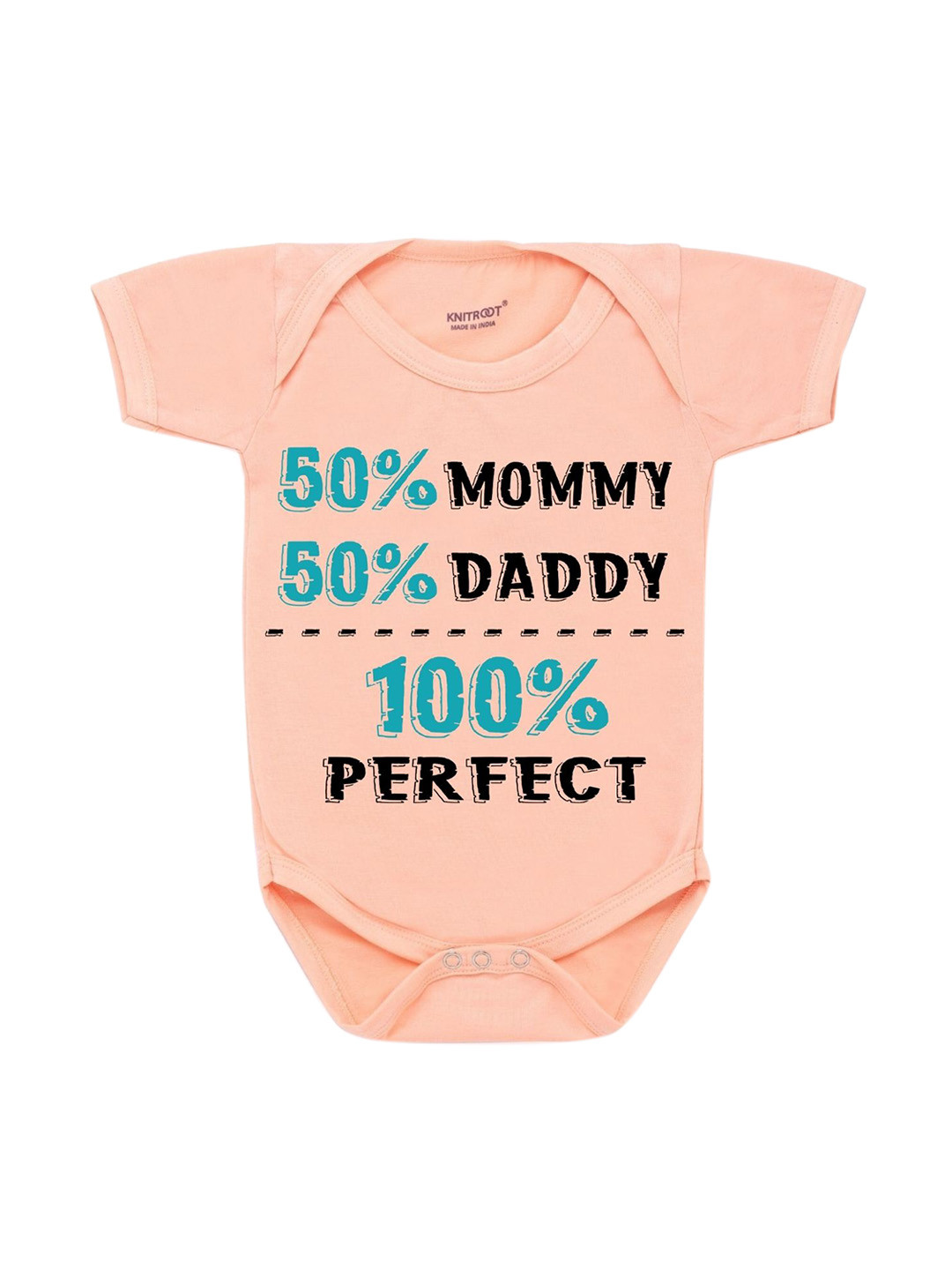 

KNITROOT Kids Peach Graphic Printed Pure Cotton Bodysuits