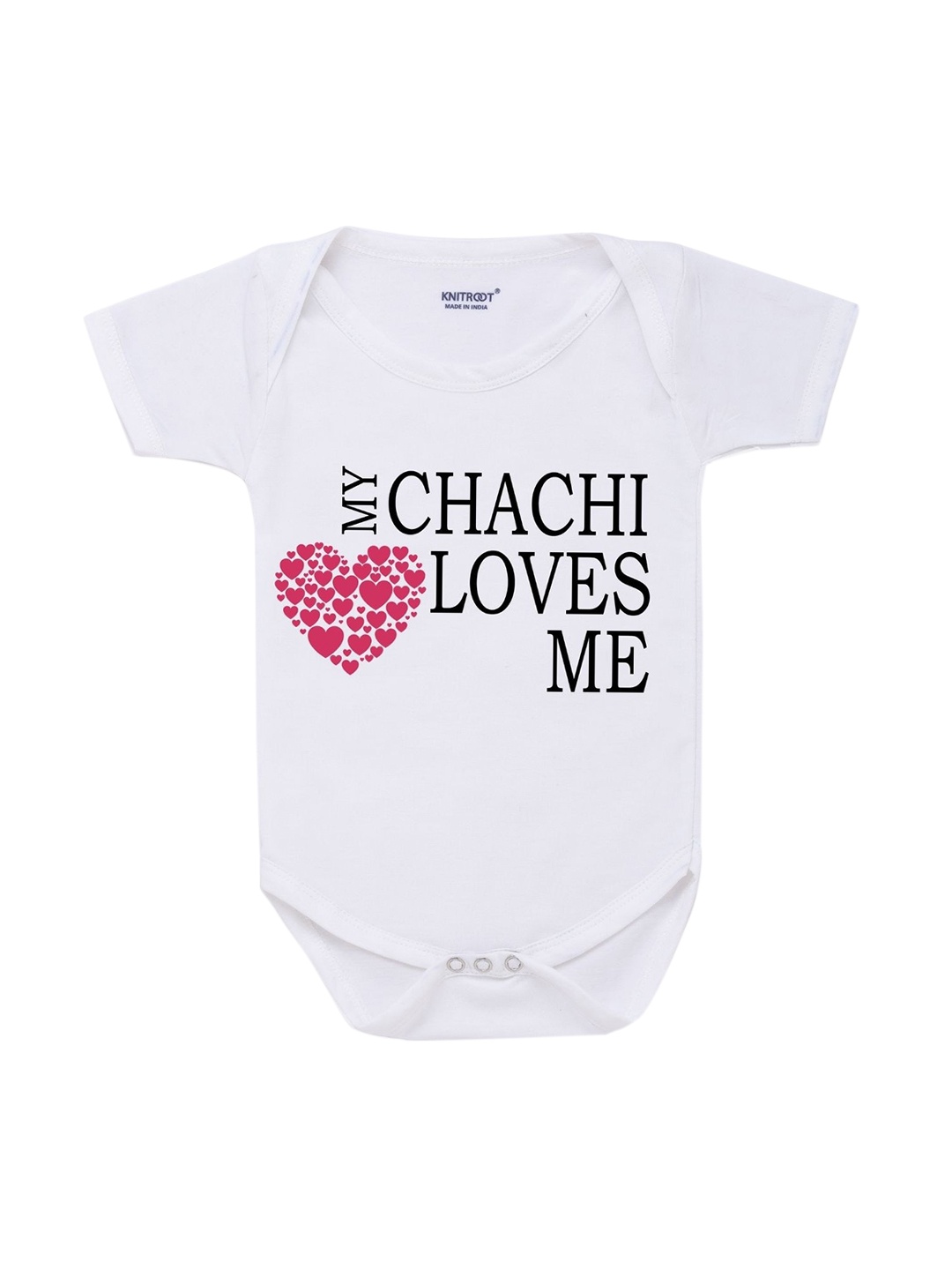 

KNITROOT Infant Kids White Typography Printed Bodysuit