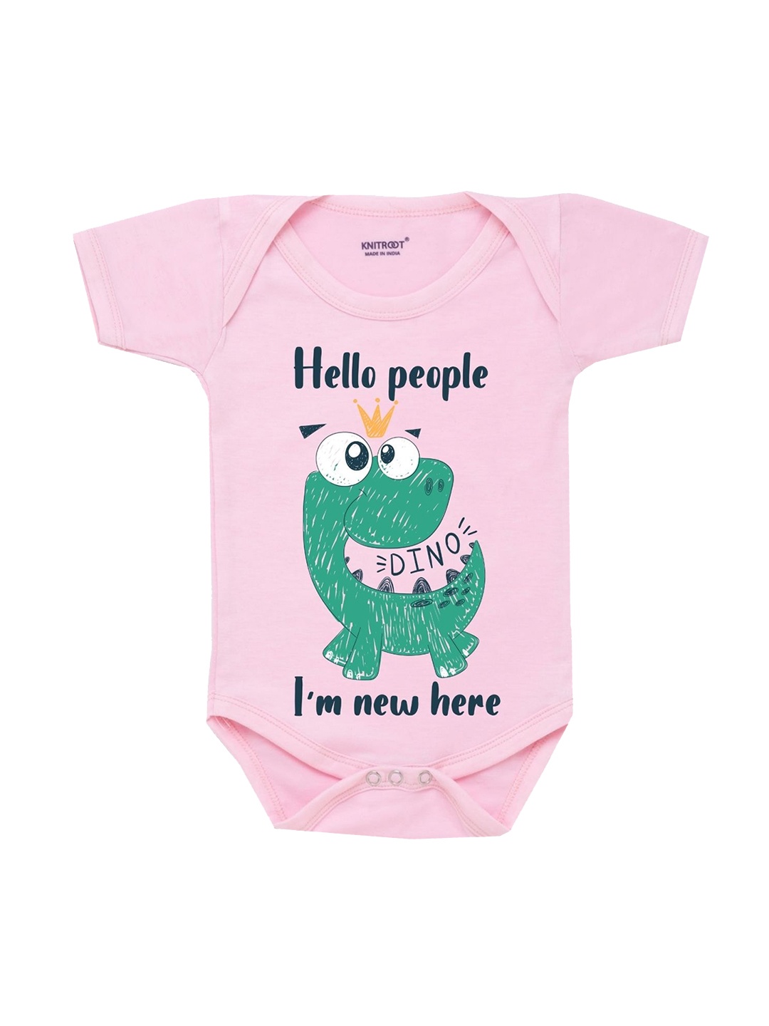 

KNITROOT Infants Pink Printed Cotton Bodysuit