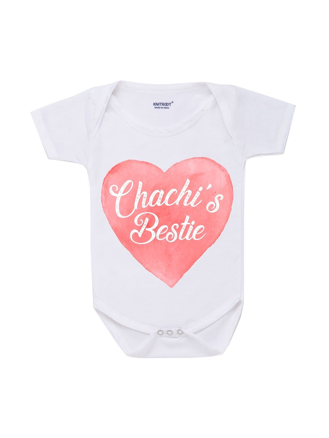 

KNITROOT Kids White Graphic Printed Pure Cotton Bodysuits