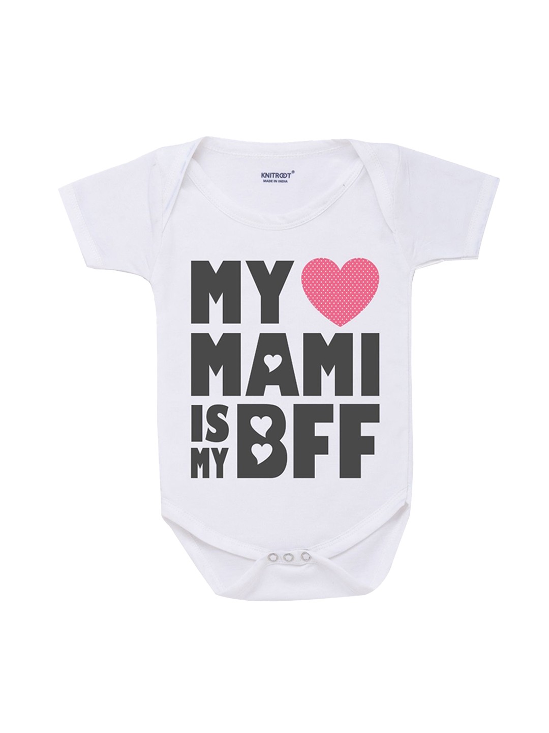 

KNITROOT Infant White & Black Printed Pure Cotton Bodysuits
