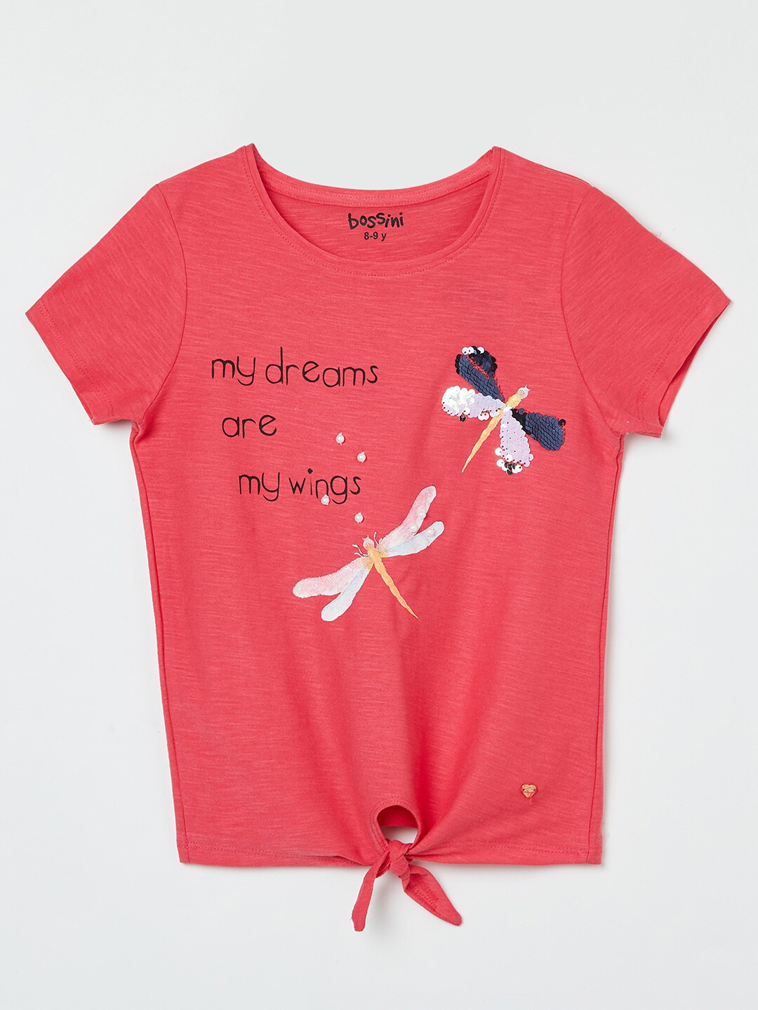

Bossini Pink Printed Pure Cotton Knitted Top