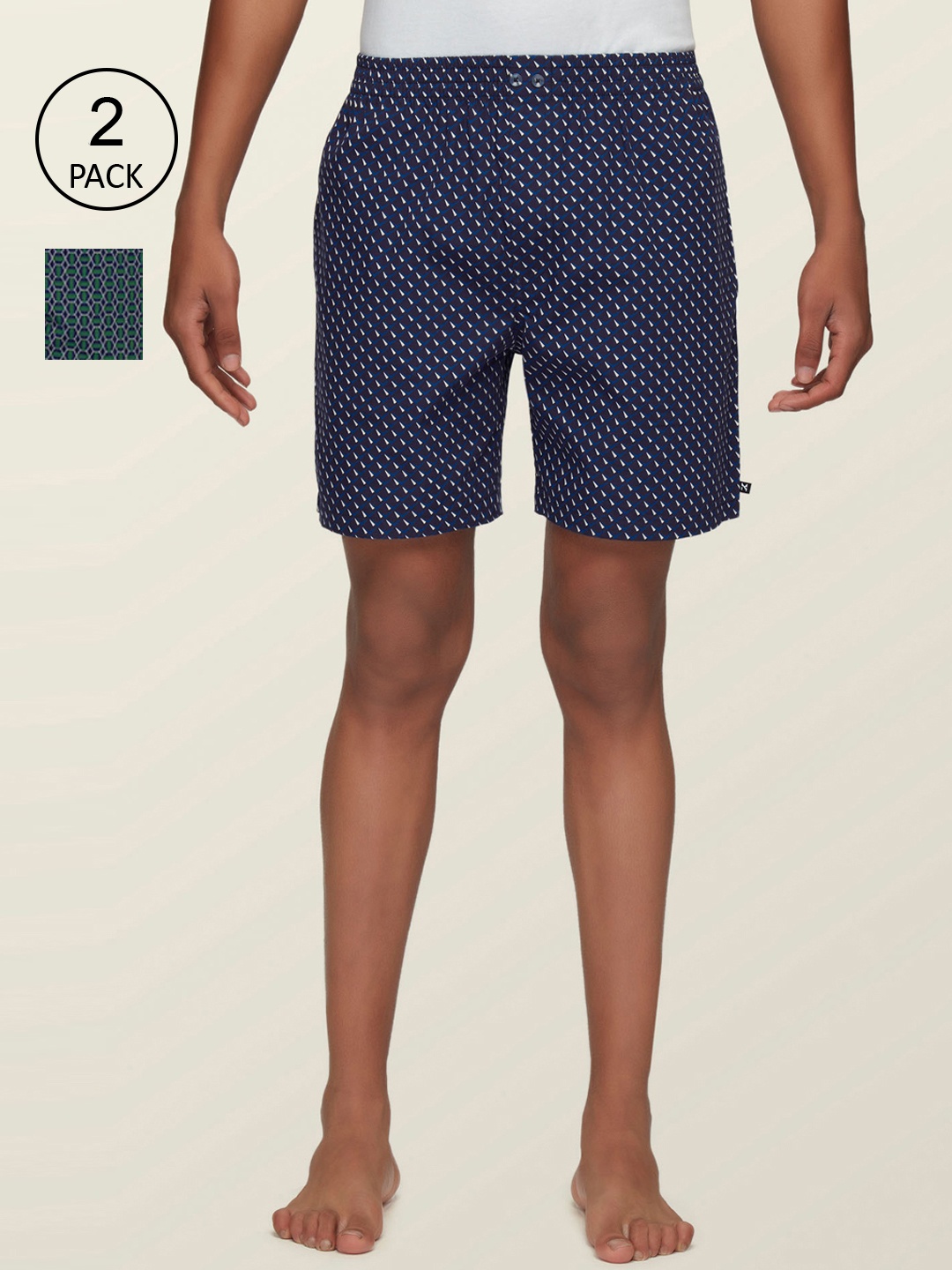 

XYXX Men Pack Of 2 Super Combed Cotton Astor Comfort Fit Boxers, Navy blue