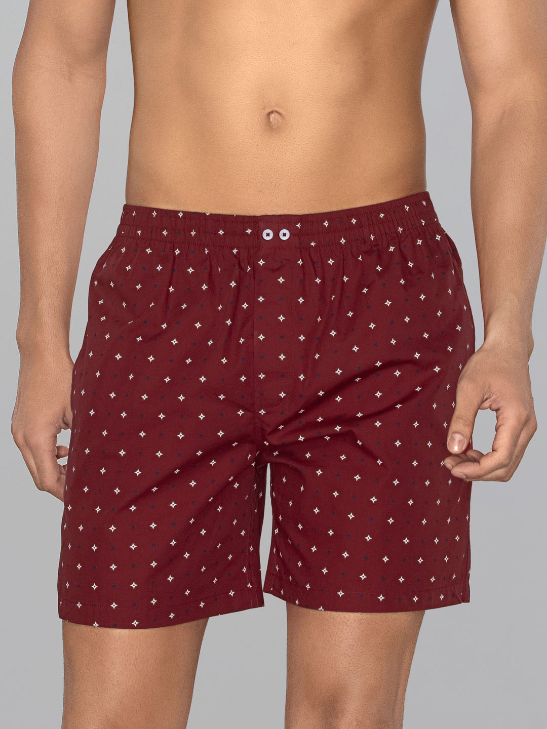 

XYXX Men Maroon & White Comfort Fit Super Combed Cotton Cotton Astor Boxer