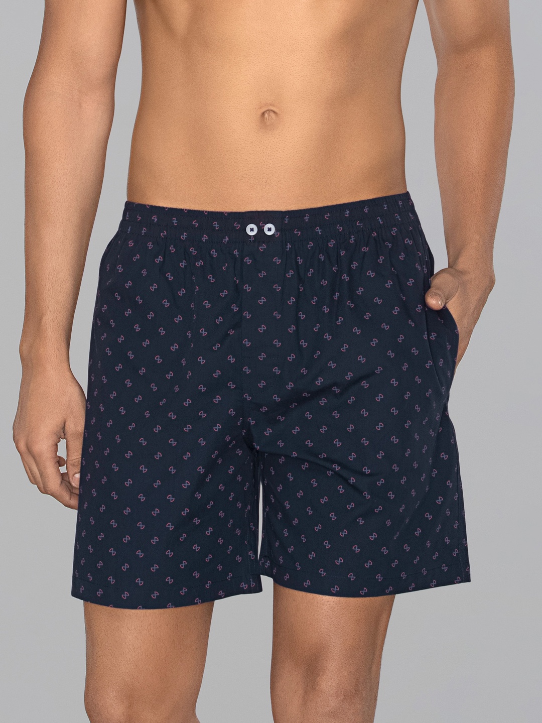 

XYXX Men Navy Blue Printed Super Combed Cotton Astor Boxers