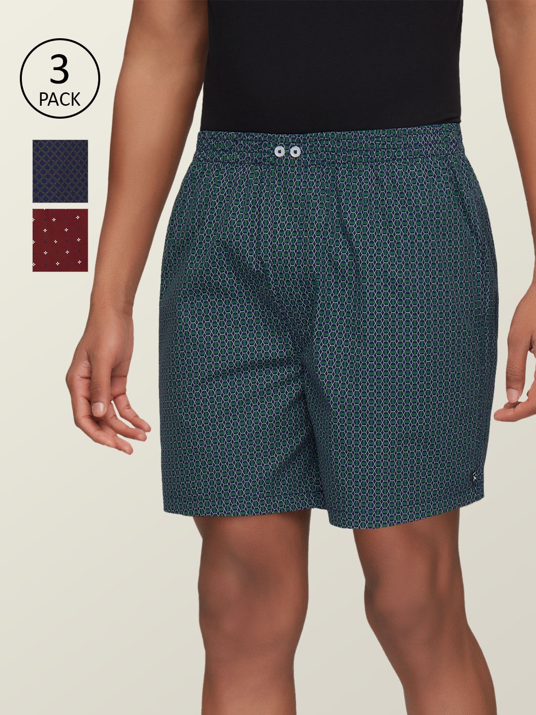

XYXX Men Pack of 3 Comfort Fit Super Combed Cotton Astor Boxers, Multi