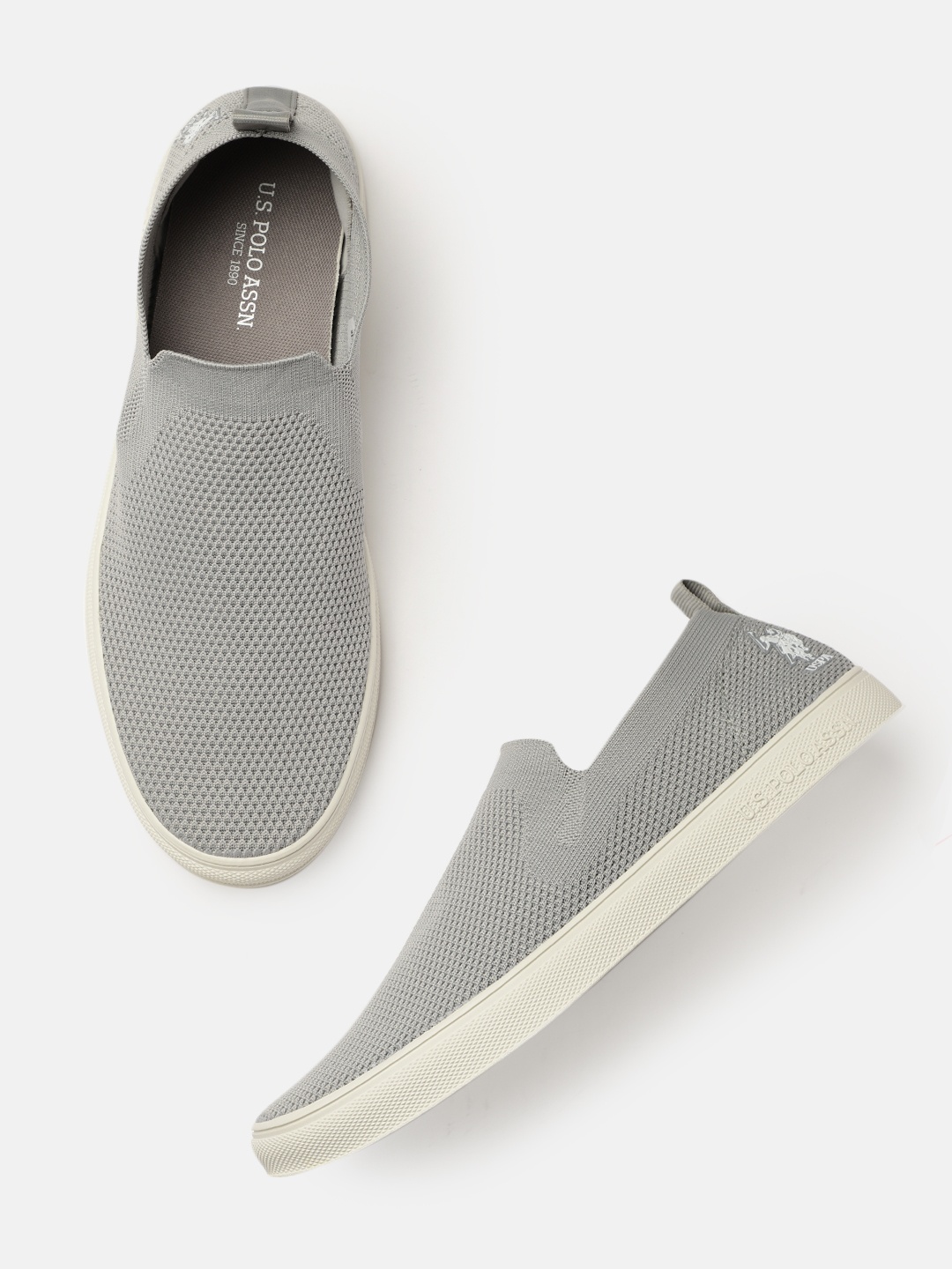 

U.S. Polo Assn. Men Grey Woven Design NIGEL 3.0 Slip-On Sneakers