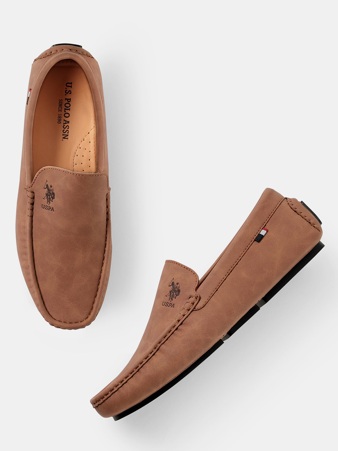 

U S Polo Assn Men Tan PU Driving Shoes