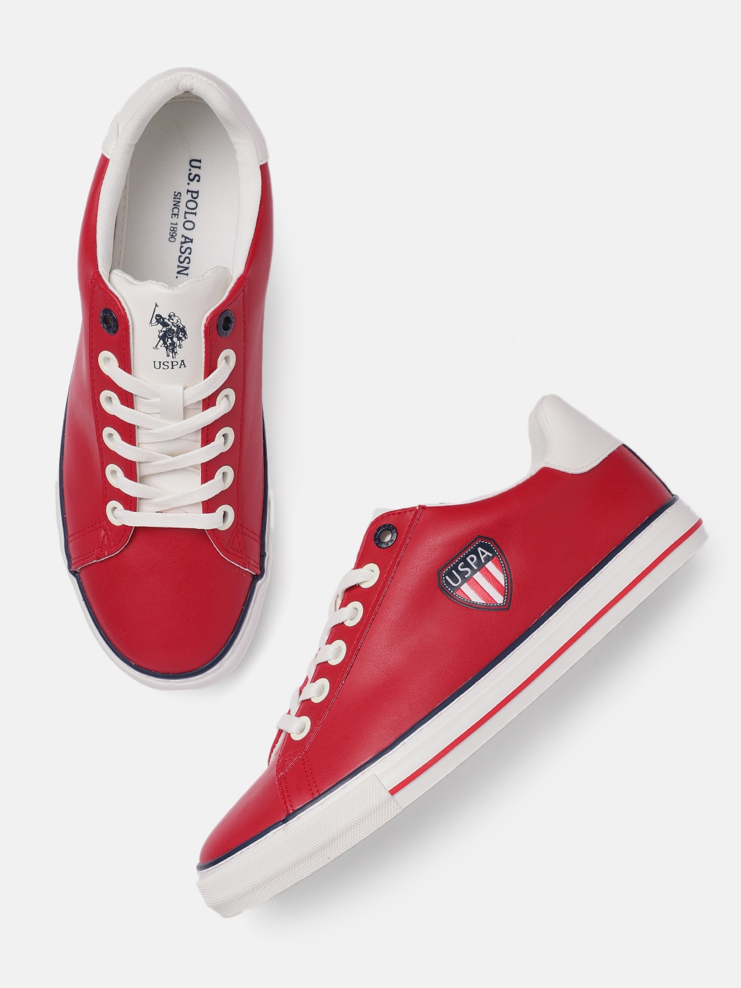

U S Polo Assn Men Red PU MALIN Sneakers