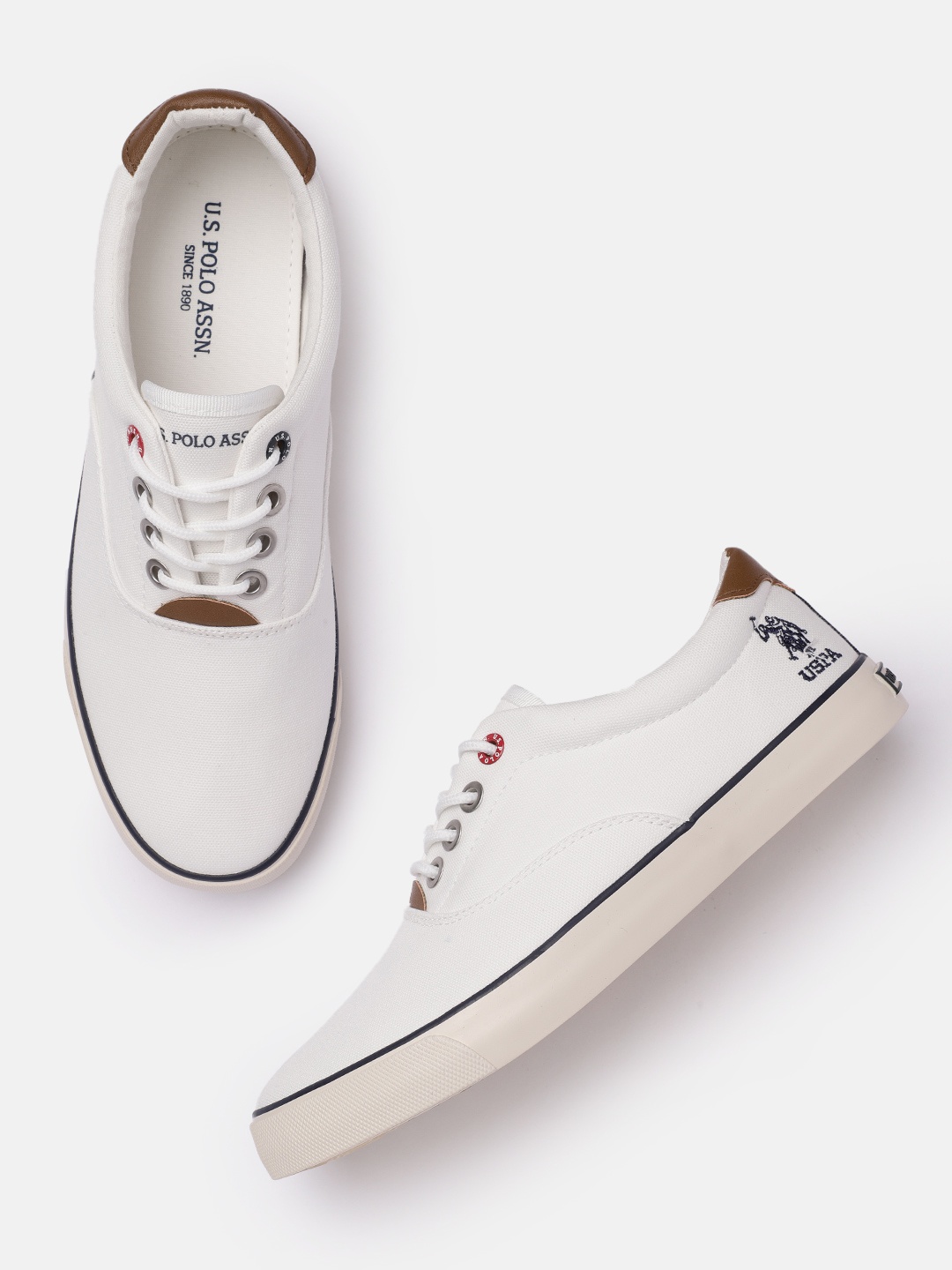

U S Polo Assn Men Off White BRONX 2.0 Sneakers