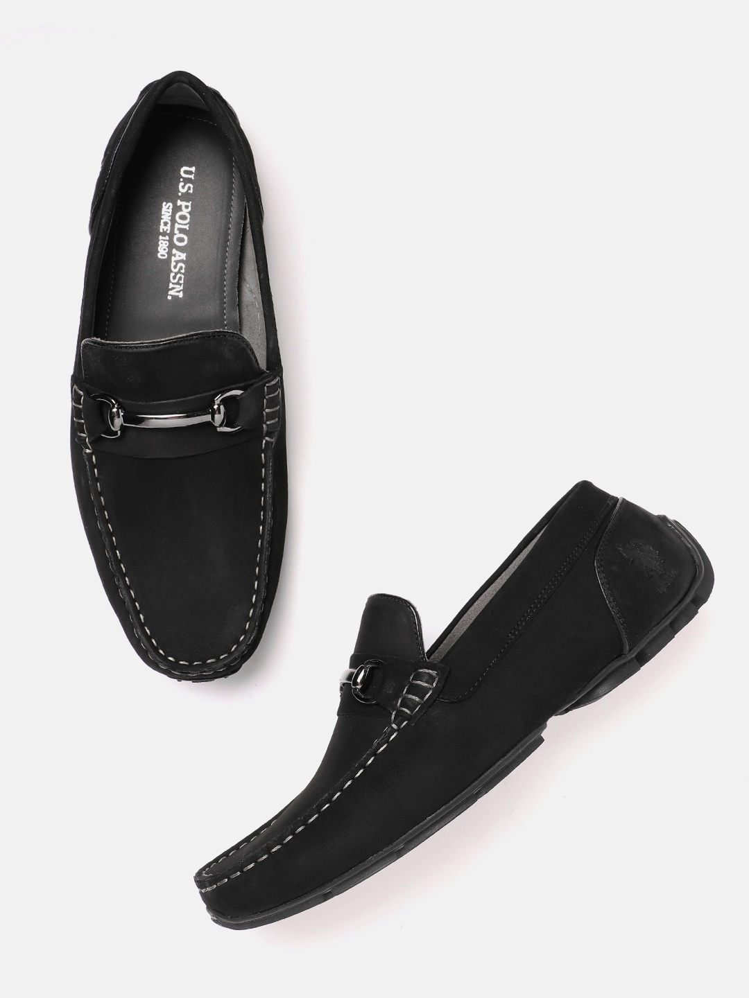 

U.S. Polo Assn. Men Leather Loafers, Black