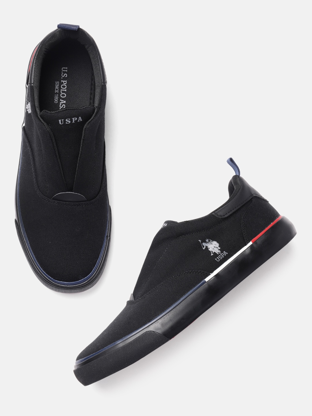 

U.S. Polo Assn. Men Black Maritt Slip-On Sneakers