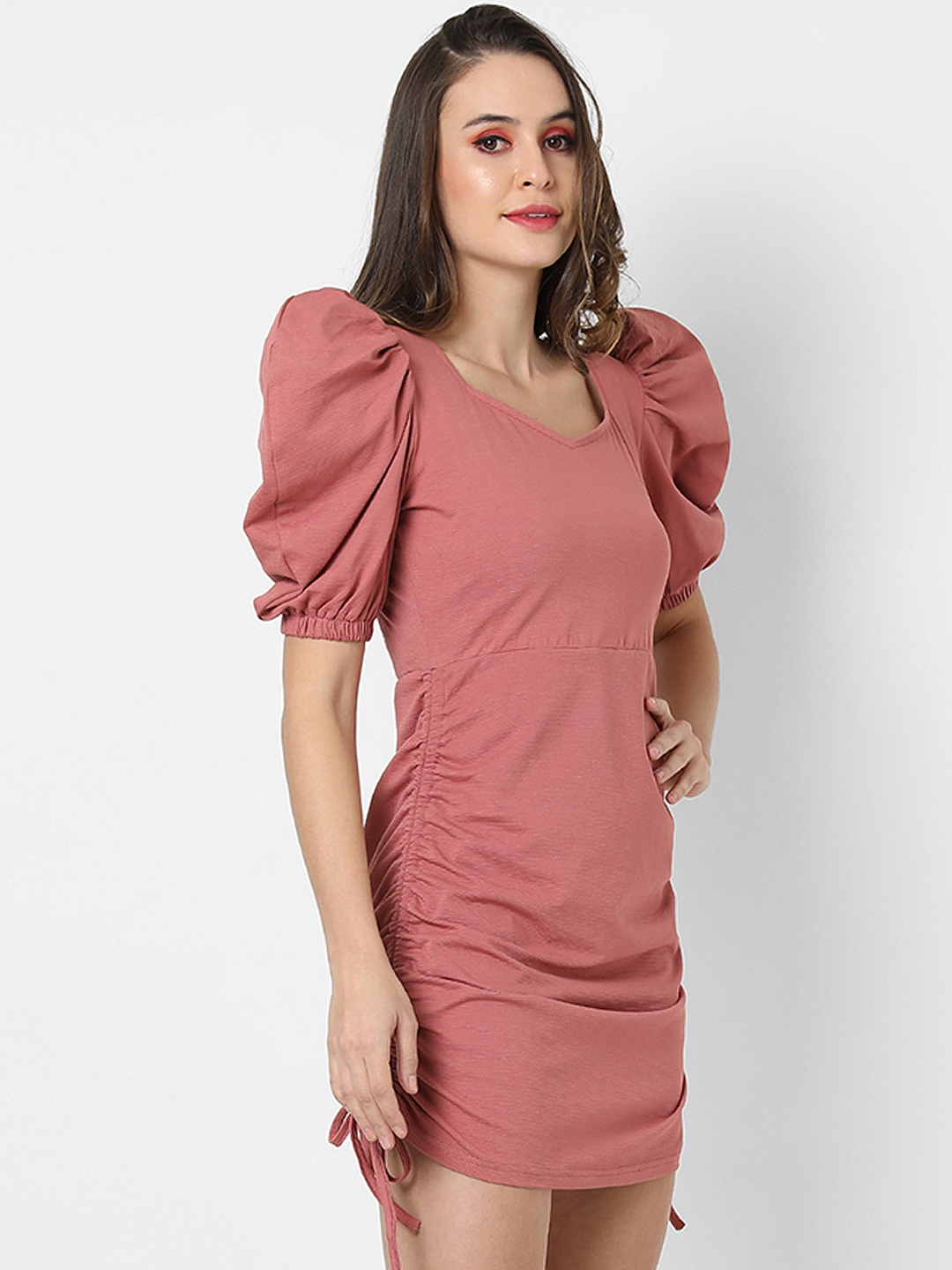 

Campus Sutra Pink Crepe Sheath Dress