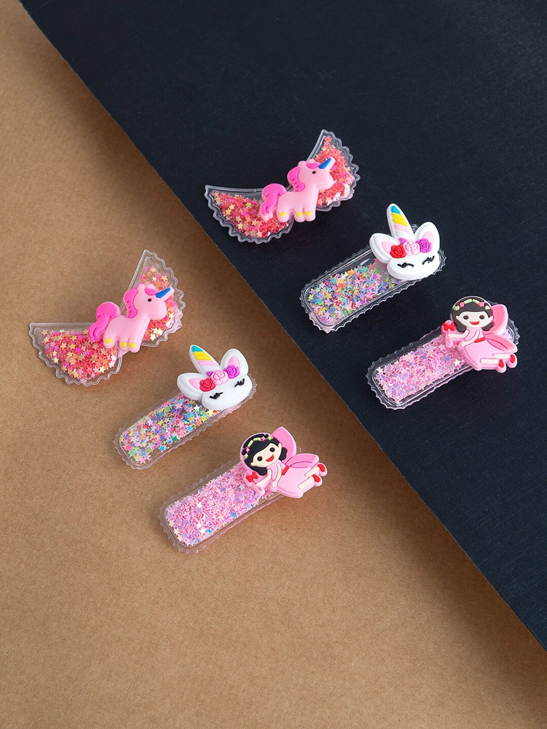 

Golden Peacock Girls Pink & Purple Set of 6 Embellished Alligator Hair Clip