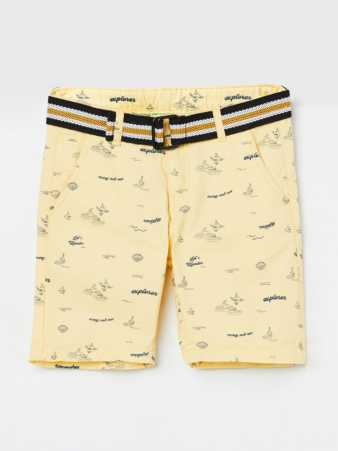 

Bossini Boys Yellow Conversational Printed Shorts