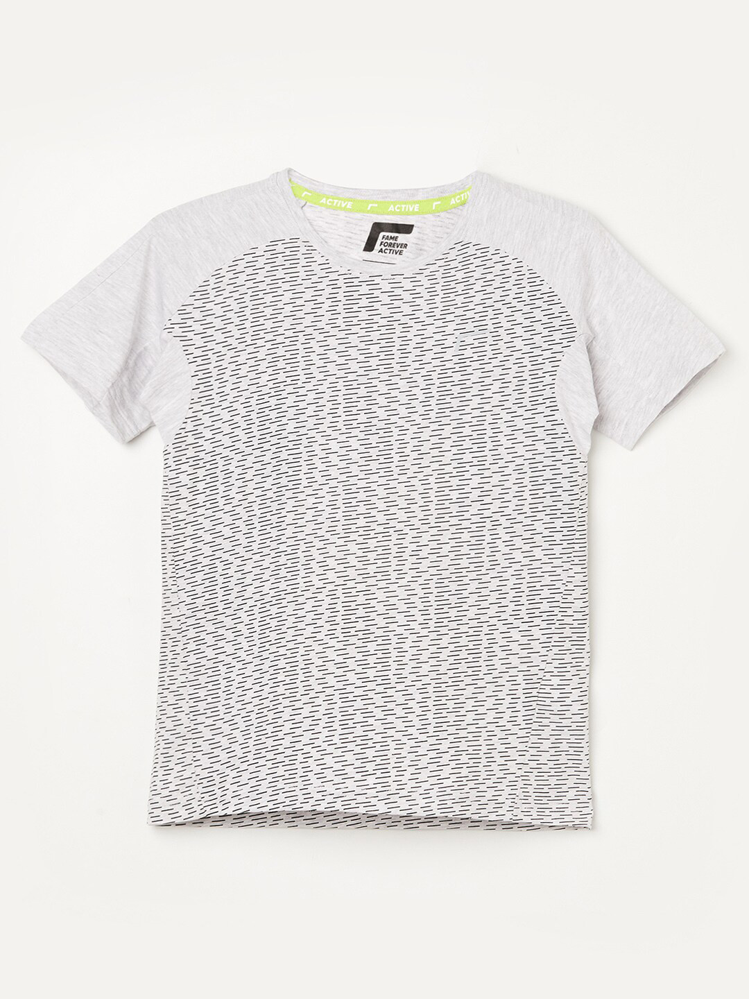 

Fame Forever by Lifestyle Boys White & Grey Printed Cotton T-shirt