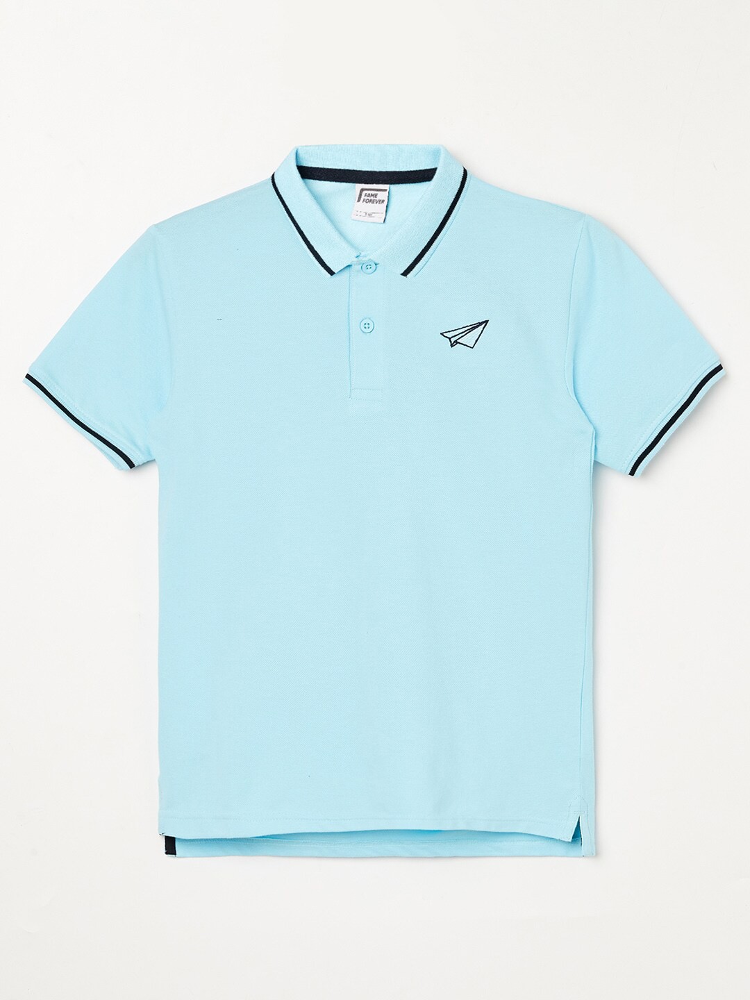 

Fame Forever by Lifestyle Boys Blue Polo Collar Pure Cotton T-shirt