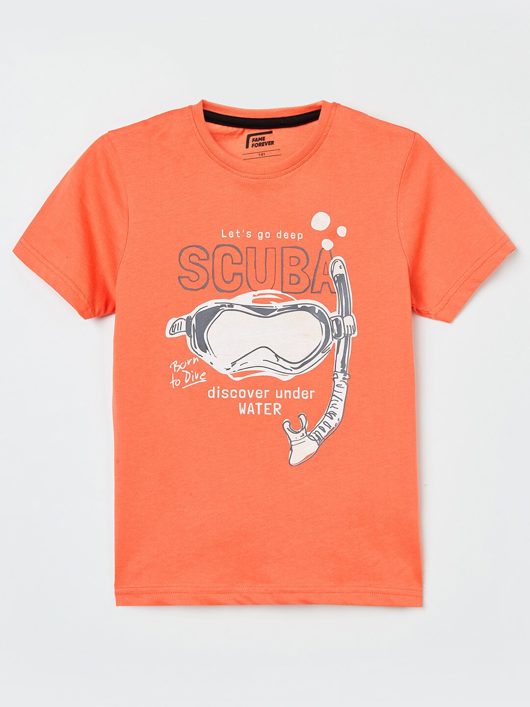 

Fame Forever by Lifestyle Boys Coral Printed Pure Cotton T-shirt
