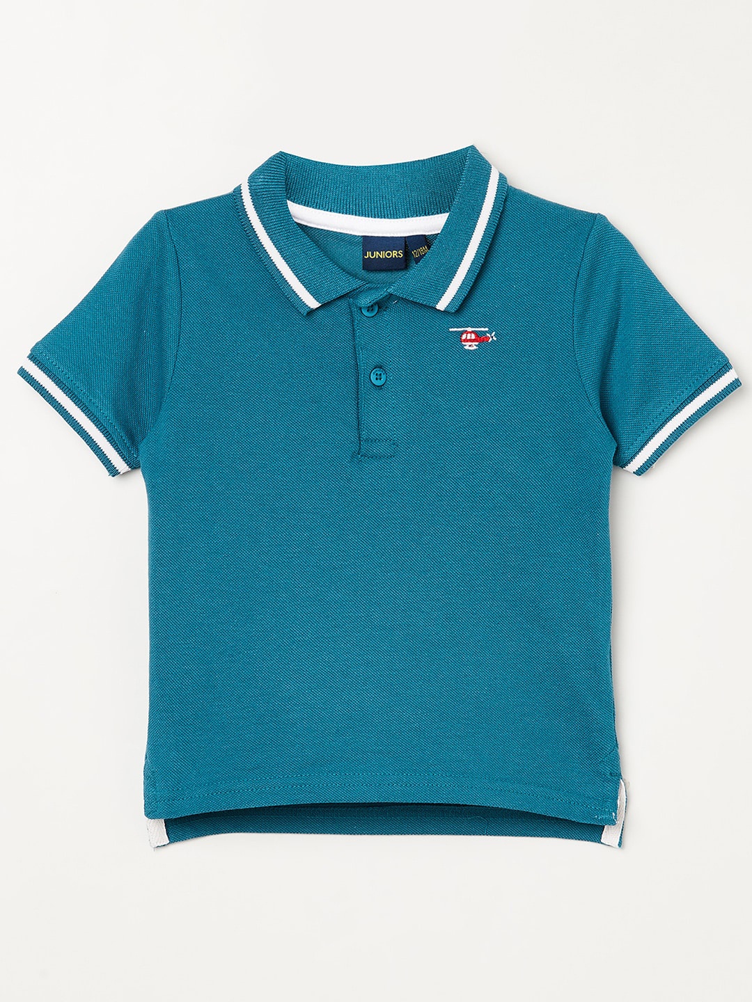 

Juniors Boys Blue Polo Collar Pure Cotton T-shirt