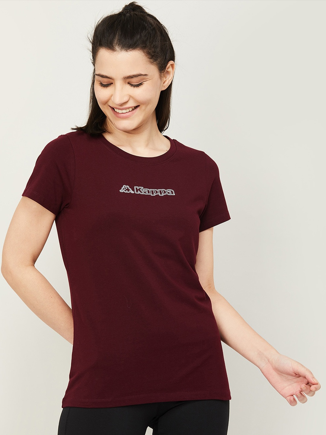 

Kappa Women Red Training or Gym T-shirt