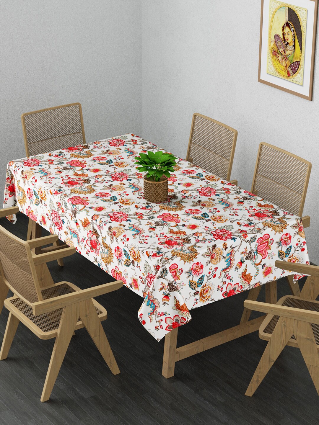

Gulaab Jaipur Blue & White Floral Printed 6-Seater Cotton Table Covers