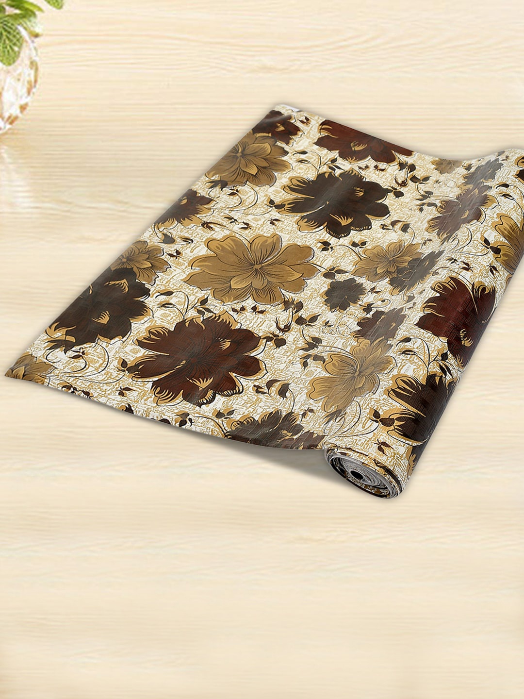 

Kuber Industries Pack Of 2 Printed PVC Anti Slip Water Resistant Shelf Mat, Brown