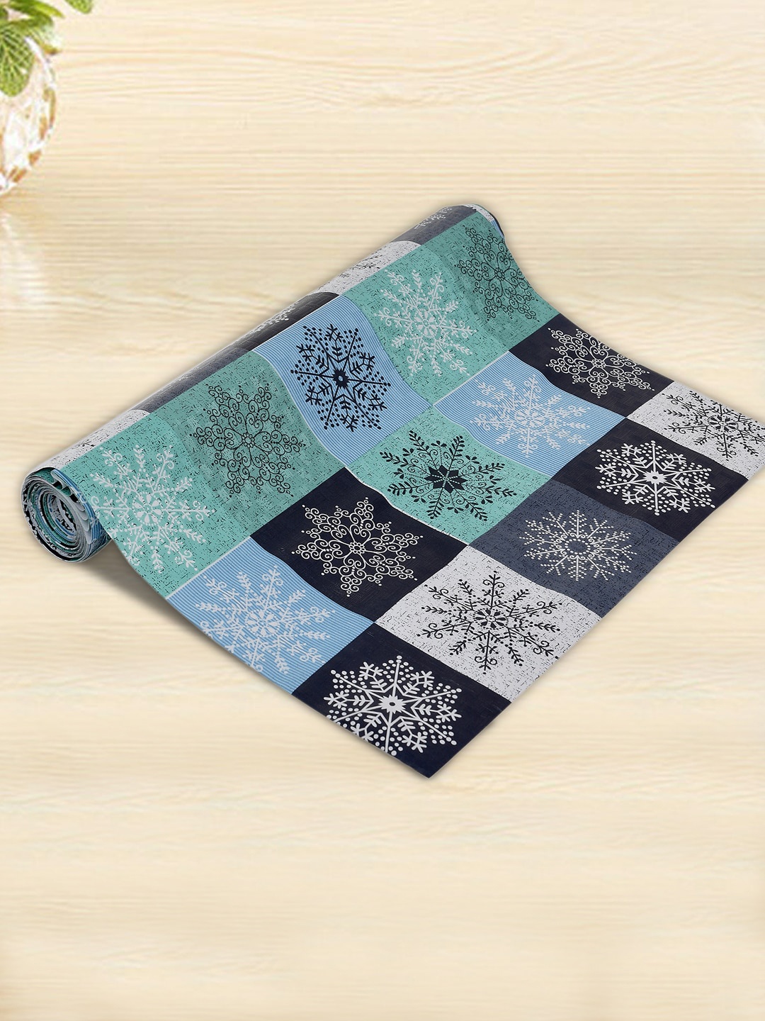 

Kuber Industries Pack Of 2 Printed PVC Anti Slip Shelf Mat, Blue