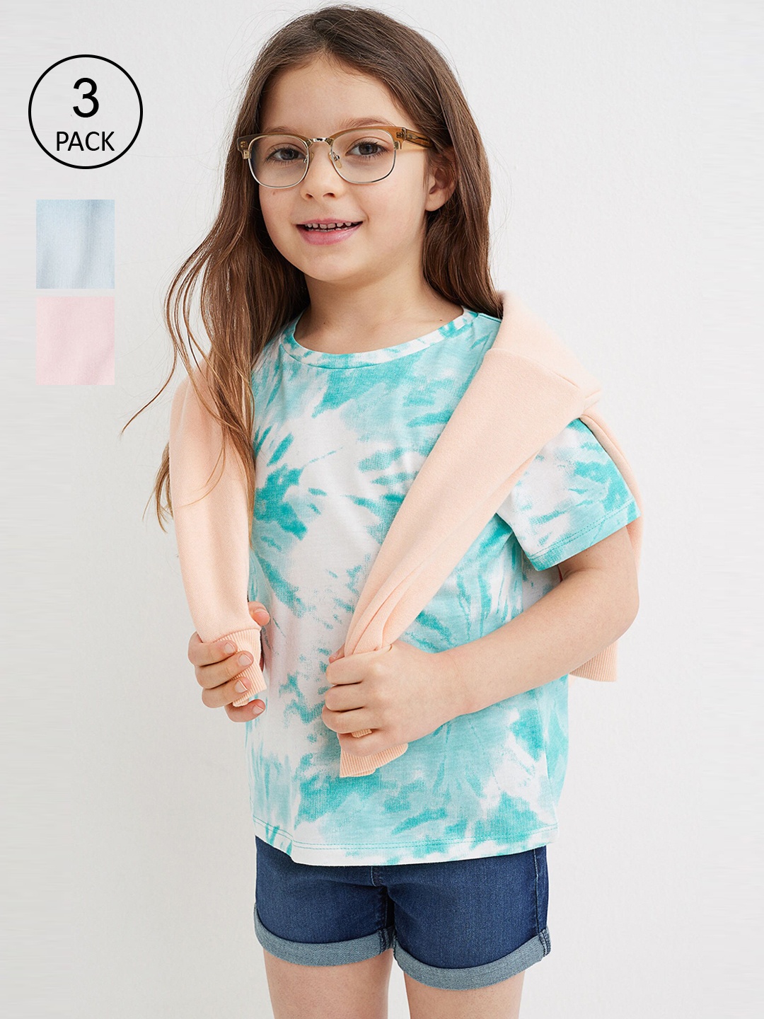 

H&M Girls Blue 3-Pack Denim Shorts