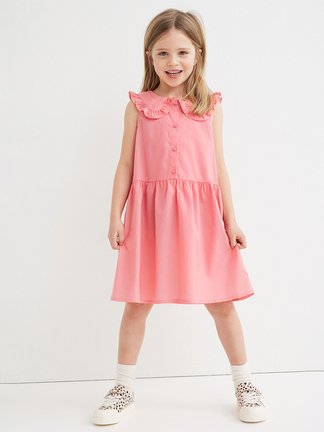 

H&M Girls Pink Collared Cotton Dress