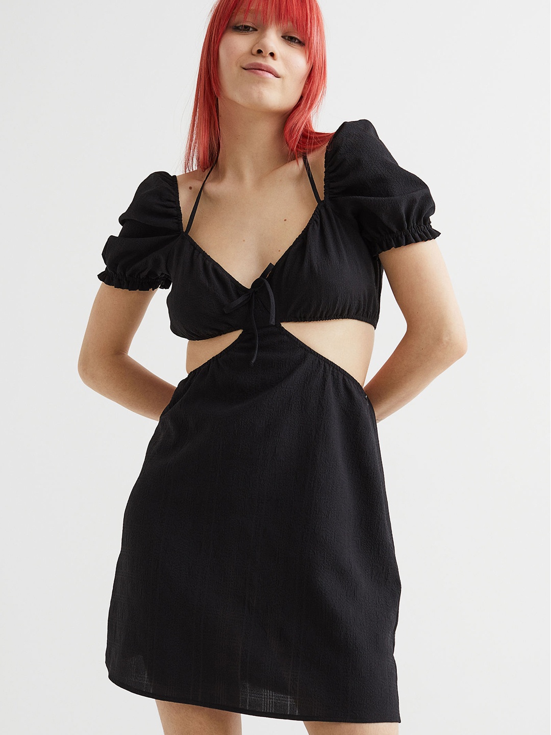 

H&M Women Black Solid Cut-Out dress
