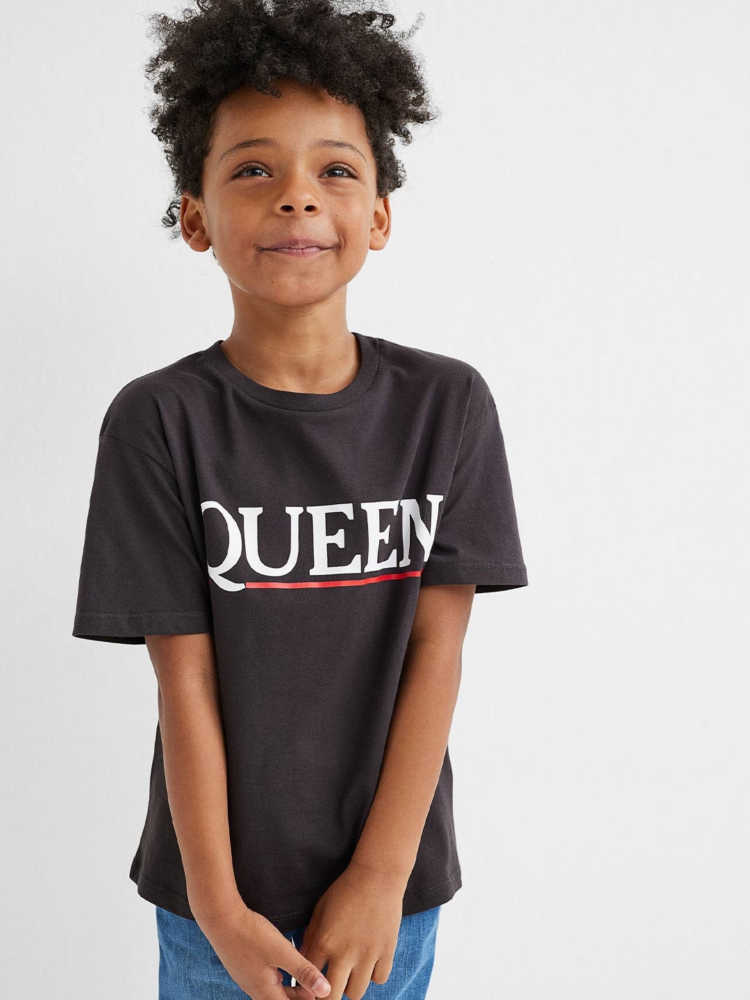 

H&M Boys Black Printed Cotton T-shirt