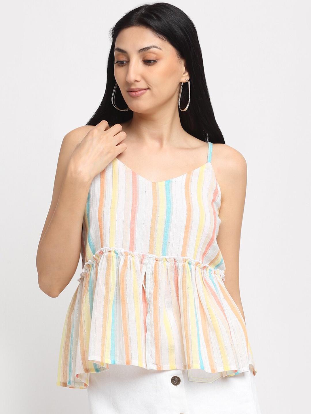

NEUDIS Multicoloured Striped Empire Top, Multi