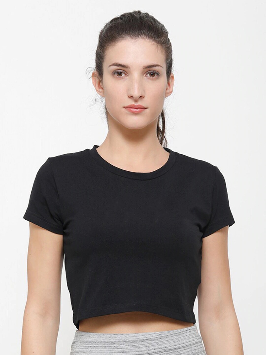 

Dipsha Black Cotton Crop Top
