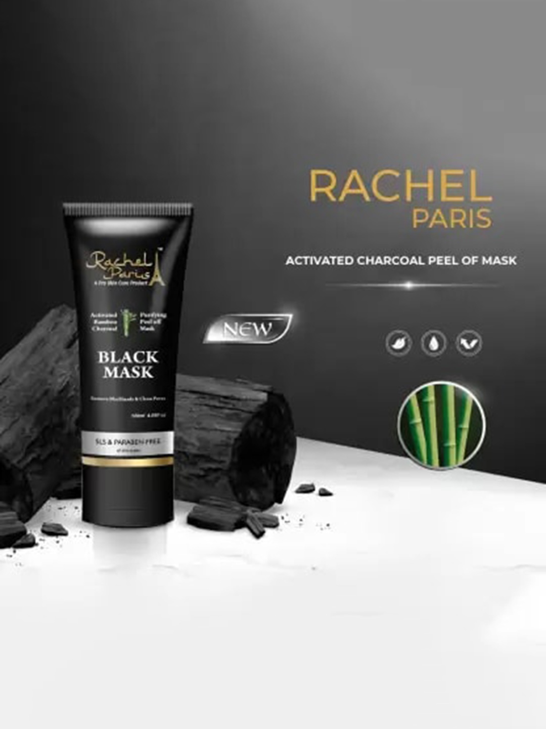 

Rachel Paris Activated Charcoal Peel Off Mask - 120ml, Black