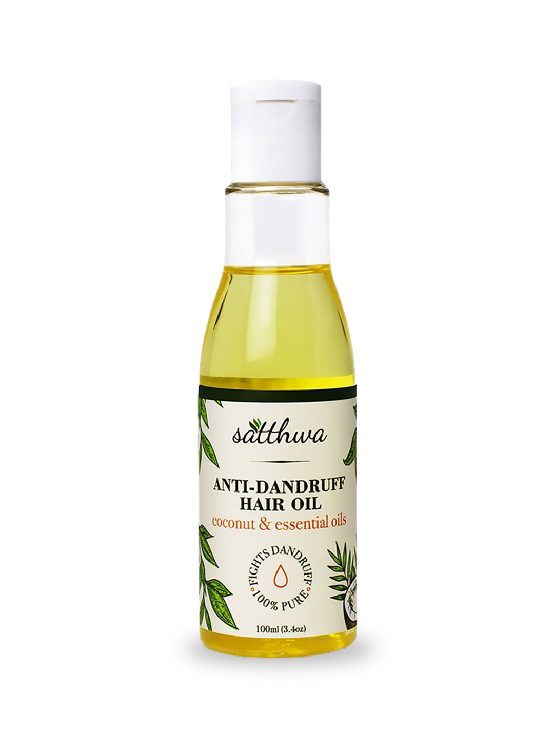 

Satthwa Anti-Dandruff Hair Oil with Coconut Oil for Itchy & Dry Scalp - 100ml, Yellow