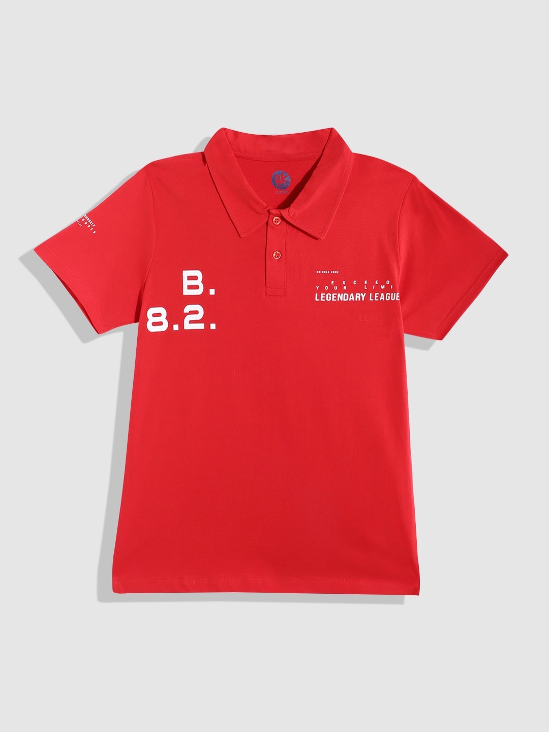 

YK Boys Typography Printed Pure Cotton T-Shirt, Red