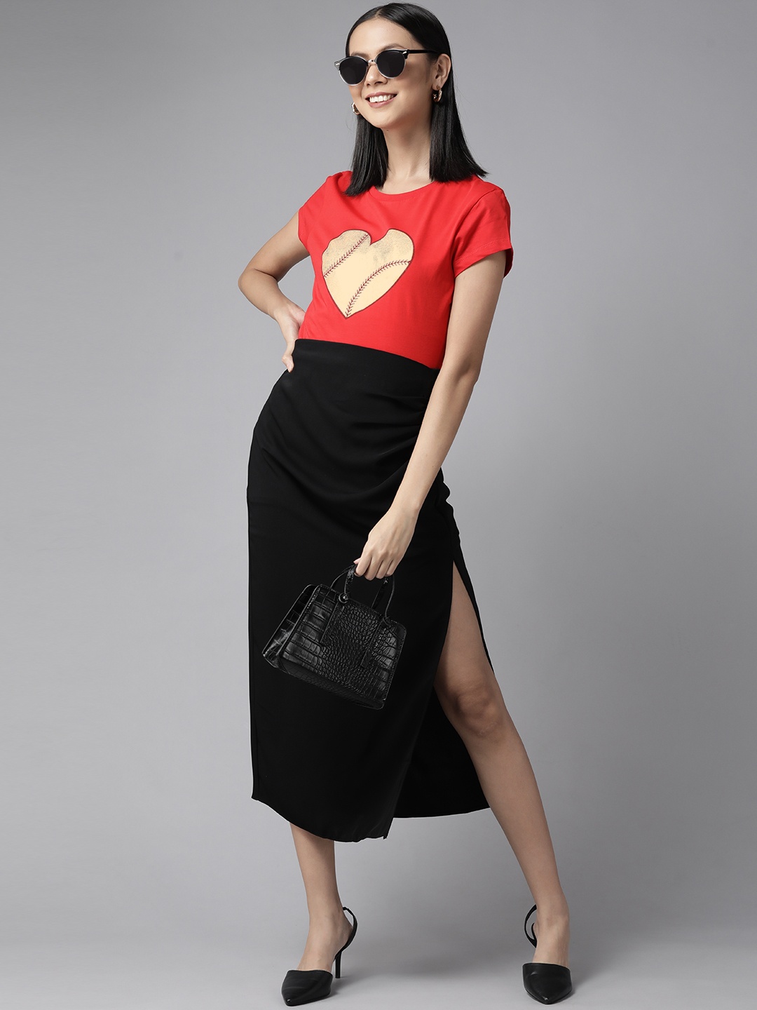 

Cayman Women Red & Beige Printed T-shirt