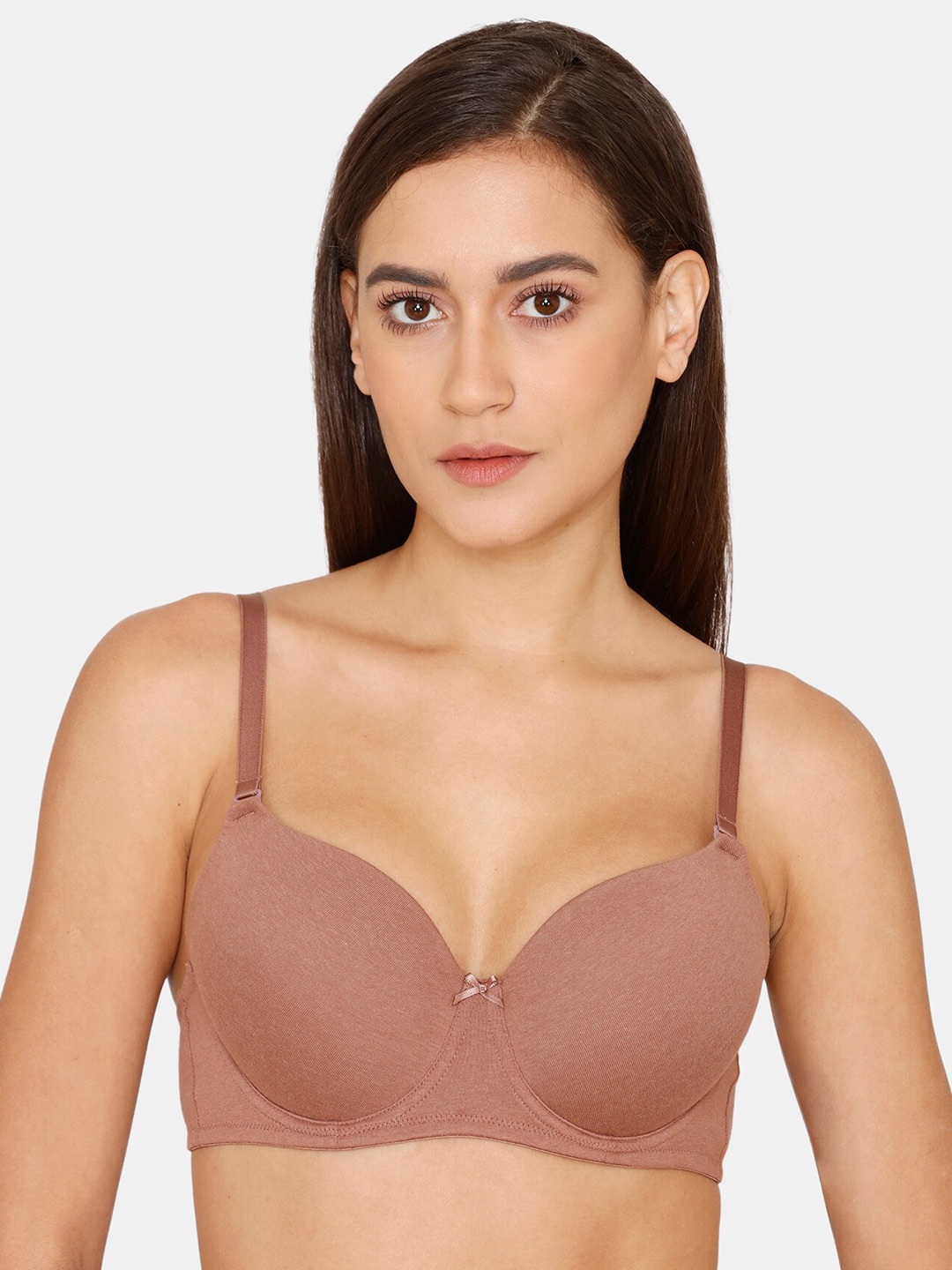 

Rosaline by Zivame Beige Solid Underwired Lightly Padded T-Shirt Bra