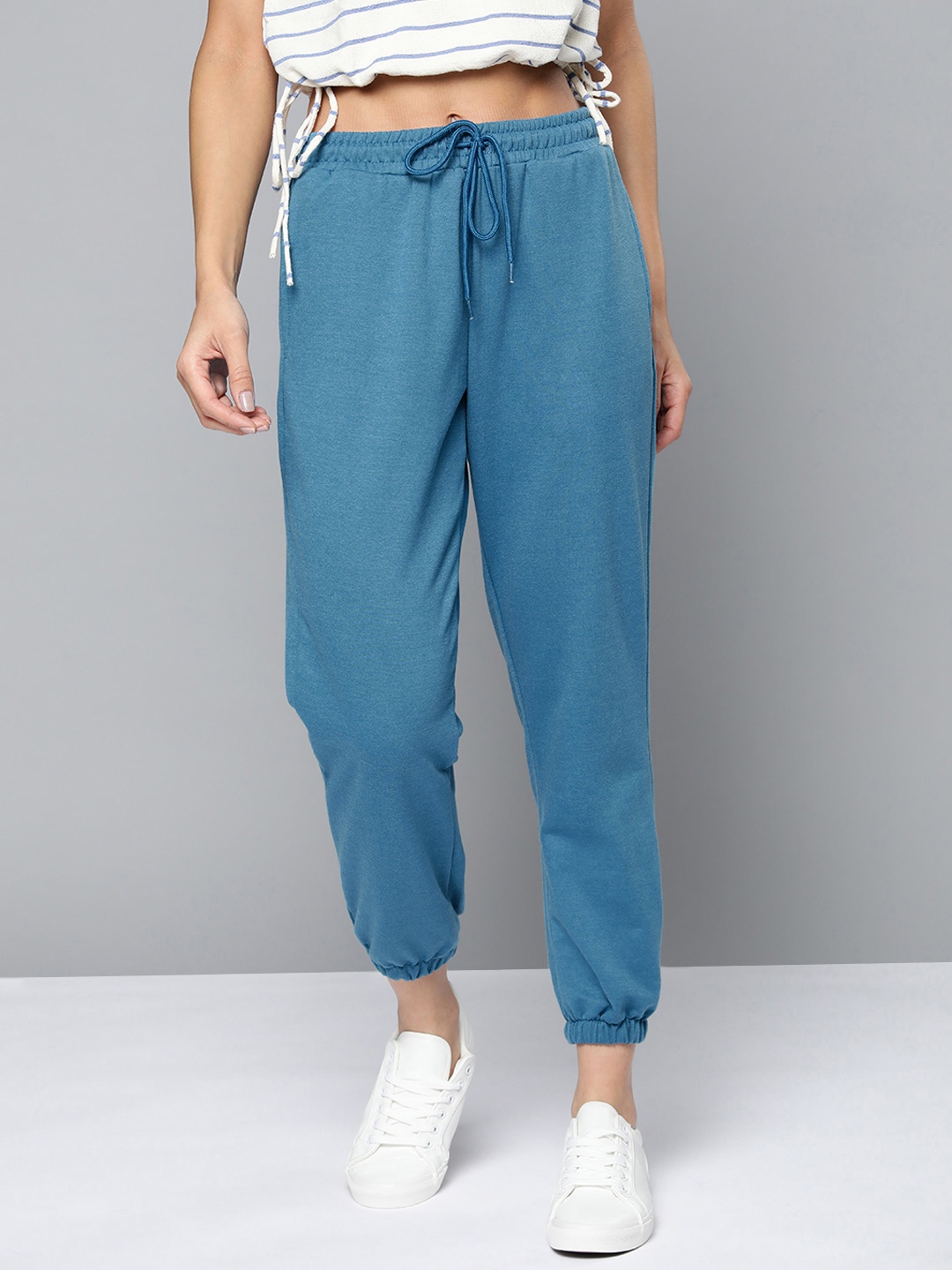 

M&H Easy Women Blue Solid Regular Fit Joggers