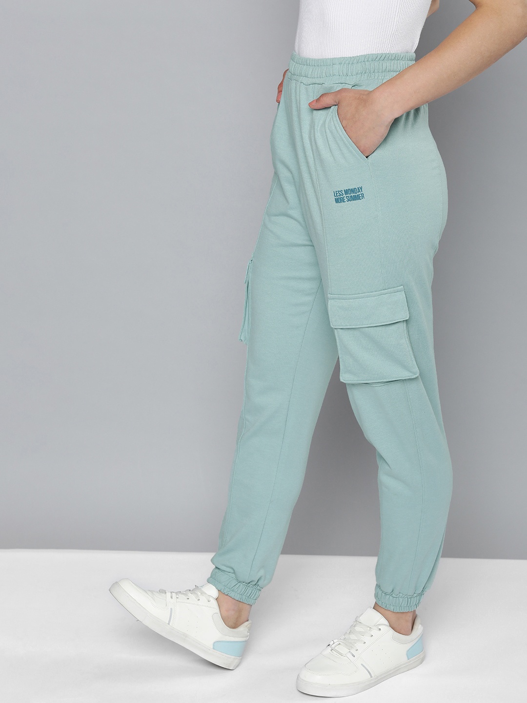 

M&H Easy Women Mid-Rise Joggers With Drawstring Closure, Blue