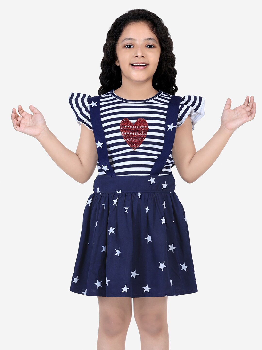 

Naughty Ninos Navy Blue & White Floral Dress
