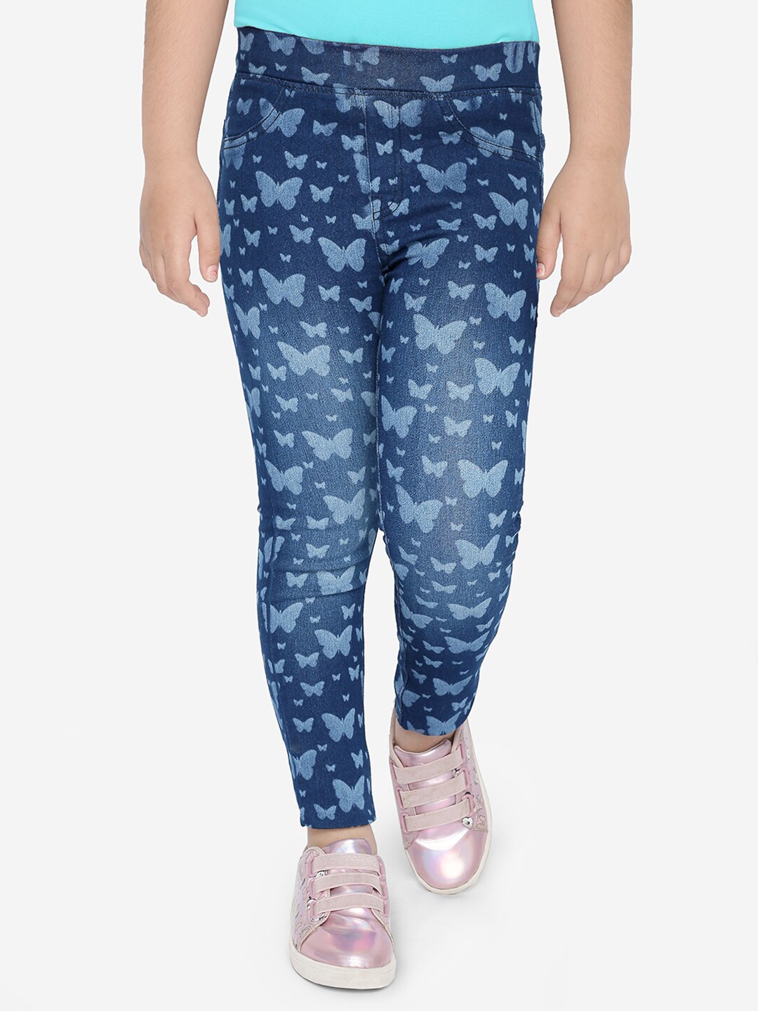 

Naughty Ninos Girls Blue Printed Stretchable Jeans